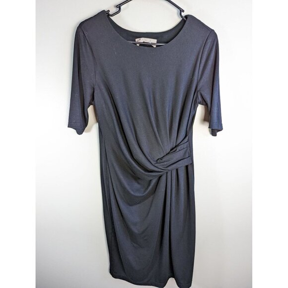 Philosophy Black Faux Wrap Knotted Modest Dress Medium - Picture 1 of 7